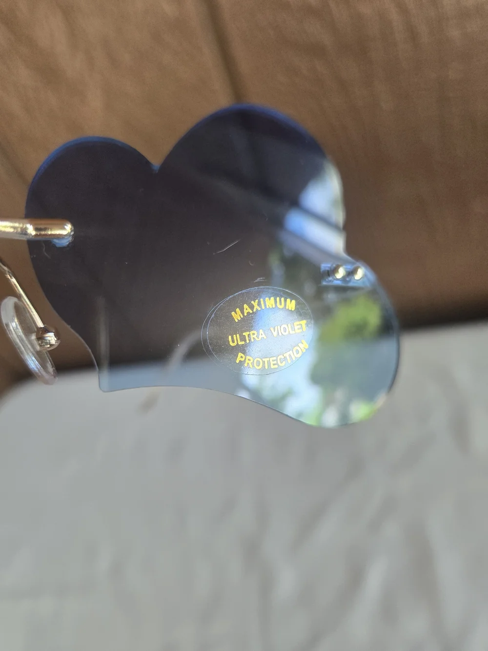 Blue Cloud-Shaped Rimless Sunglasses